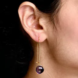 TOTAPARI Gold-Plated Amethyst Drop Earrings-36