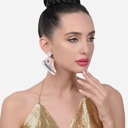 Zaveri Pearls Beads Embellished Contemporary Shoes Drop Earrings-55