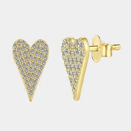 AQUASTREET 18K Gold Plated Waterproof, Anti-Tarnish Mini Heart Zircon Stud Earrings-47