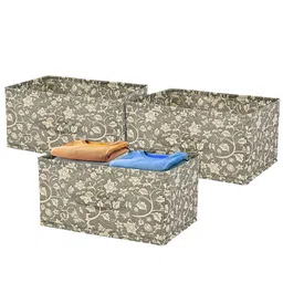 Aura Black & Beige 3 Pieces Printed Wardrobe Drawer Organisers-17