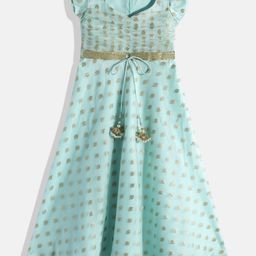 Ethnovog Blue Ethnic Motifs Made To Measure Maxi Dress-image-46