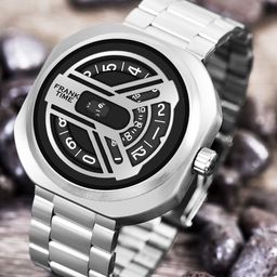 Franktime Men Brass Dial & Stainless Steel Bracelet Style Straps Analogue Watch FT-0019 SL-19