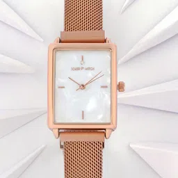 JOKER & WITCH Women White Dial & Gold Toned Bracelet Style Straps Analogue Watch AMWW538-34
