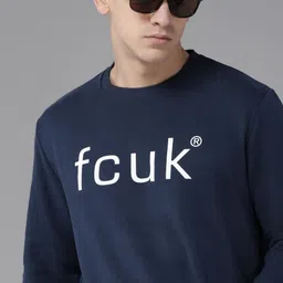 French Connection Men Navy Blue Brand Logo Printed Sweatshirt-image-95