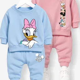 x2o Kids Pack Of 2 Printed Round Neck Long Sleeves Sweatshirts & Joggers-48