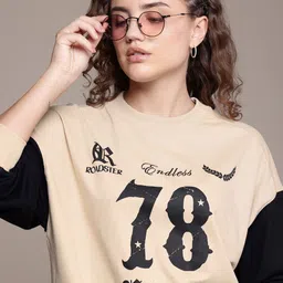 The Roadster Lifestyle Co. Printed Contrast Sleeves Sweatshirt-picture-16