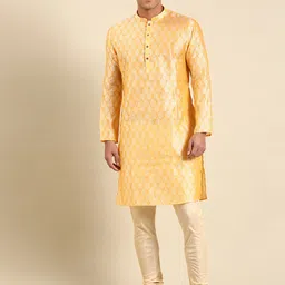 Amodh by Kisah Men Ethnic Motifs Dupion Silk Kurta With Churidar-image-77