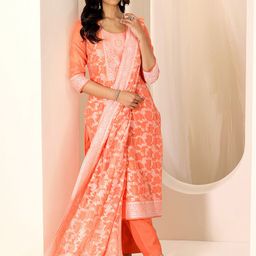 Libas Ethnic Motifs Woven Design Chanderi Silk Kurta With Trouser And Dupatta-picture-17