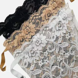 StyFun Women Pack of 3 Cotton Floral Lace Bra Cleavage Cover Up Clip-on Camisole-image-17