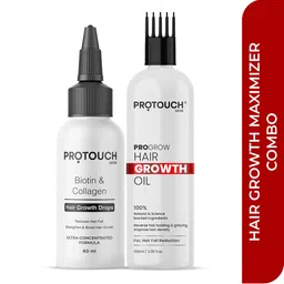 PROTOUCH Progrow Hair Growth Oil 100ml & Biotin Collagen Hair Growth Drops - 60ml-40