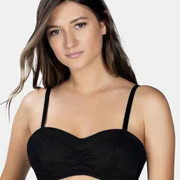 PARFAIT Plus Size Black Lace Non-Wired Non Padded Bandeau Bra A1622-picture-14