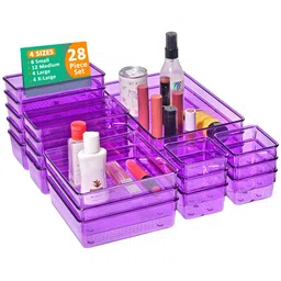 Myntra Elegant Homes Purple 28 Pieces Acrylic Regular Drawer Organisers-image-68