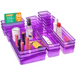 Myntra Elegant Homes Purple 50 Pieces Acrylic Regular Drawer Organisers-image-32