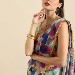 Anouk Multicoloured Printed Pure Georgette Saree-10
