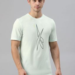 Reebok Men Blue MYT Graphic Print Slim Fit Round Neck T-shirt-image-29