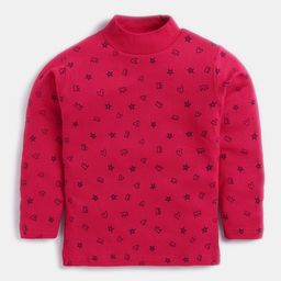 Here&Now X Game Begins Girls Conversational Printed High Neck Pure Cotton T-shirt-picture-26