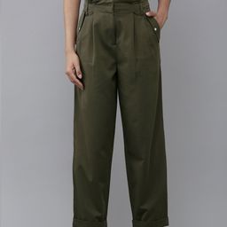 Van Heusen Woman Tapered Fit Paper Bag Waist Pleated Trousers-image-31