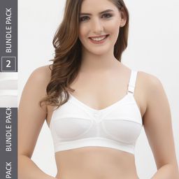 Floret Women Pack Of 2 White Solid Non-Wired Non-Padded Everyday Bras T3061-picture-45