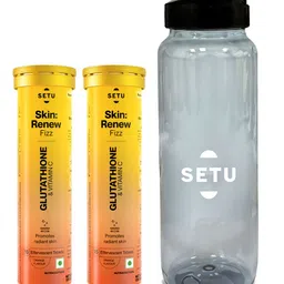 SETU Skin Renew Set Of 2 Glutathione Tablets- Orange Flavour-15 Tablet Each & Sipper-750ml-13