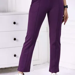 Mlada Women Original Straight Fit Low-Rise Lint Free Trousers-image-55