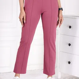 Mlada Women Original Straight Fit Low-Rise Lint Free Trousers-image-99