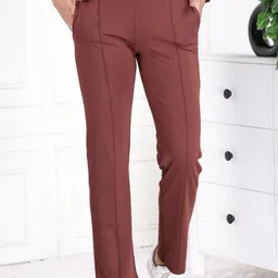 Mlada Women Original Straight Fit Low-Rise Lint Free Trousers-image-56