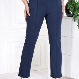 Mlada Women Original Straight Fit Low-Rise Lint Free Trousers-image-18