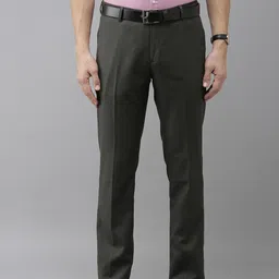 Arrow Men Grey Self Design Textured Tailored Fit Pleated Formal Trousers-image-59