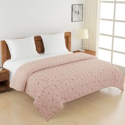 SWAYAM Pink & Maroon Floral AC Room 120 GSM Double Bed Comforter-image-12