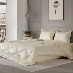 Stoa Paris Cream Geometric AC Room 150 GSM Double Bed Comforter-image-73