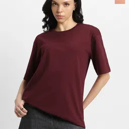 JUNEBERRY Pack Of 2  Round Neck Pure Cotton Oversized T-shirt-image-68