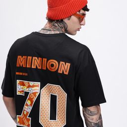 Minions by Kook N Keech Typography Minions Printed Pure Cotton Oversized T-shirt-image-90