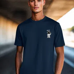 Bewakoof Men Blue Peace Out Astronaut Graphic Printed T-shirt-image-93