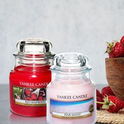 YANKEE CANDLE Set Of 2 Pink Sands & Red Raspberry Scented Jar Candles-3