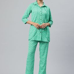 Cottinfab Women Ditsy Floral Print Shirt with Trousers Co-Ords-image-86
