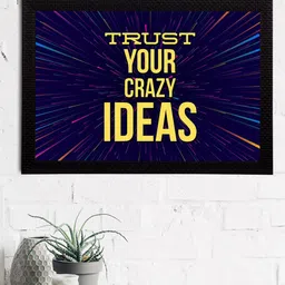 eCraftIndia Blue & Yellow Quote Printed Satin Matt Texture Framed UV Wall Art-image-91