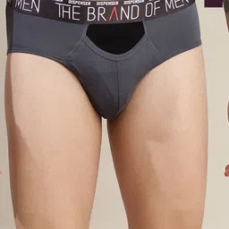 DISPENSER Pack Of 2 Stretchable Mid-Rise Basic Briefs- S4-Brief-Grey-Wine-M-picture-54
