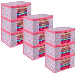 Kuber Industries Pink & Green 6 Pieces Printed Storage Bag Organiser-23