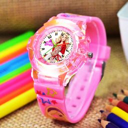 Shocknshop Girls Printed Dial & Straps Analogue Watch 336 Barbie LightPink-10