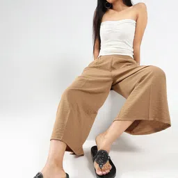 StyleCast X SERA Women Smart Wide Leg Loose Fit High-Rise Cropped Trousers-image-46