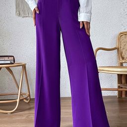 StyleCast Women Purple Loose Fit High-Rise Easy Wash Parallel Trousers-image-65