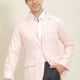 House of Pataudi Pure Cotton Checked Single-Breasted Jashn Blazers-image-50