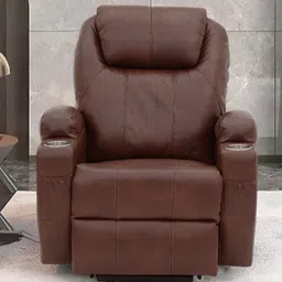 Royaloak Brown Texas American Leatherette Powered Lift Chair Single Seater Recliner-image-54