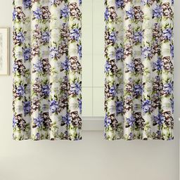 SWAYAM Blue & Green Set of 2 Floral Room Darkening Window Curtain-50