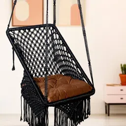 Patiofy Premium Black & Brown Comfortable Hammock Swing Chair With Cushion-34