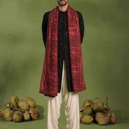 KALPRAAG Men Ethnic Motifs Embroidered Regular Sequinned Kurta with Patiala & With Dupatta-16