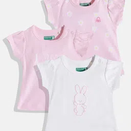 United Colors of Benetton Infant Girls Pack of 3 Printed Pure Cotton T-shirt-image-32