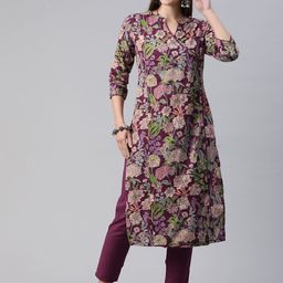 Readiprint Fashions Women Floral Printed Regular Sequinned Pure Cotton Kurta with Trousers-36