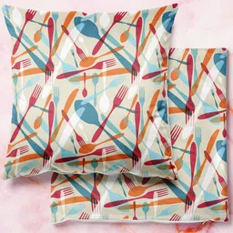 ArtzFolio Multicoloured Set of 2 Velvet Square Cushion Covers-20
