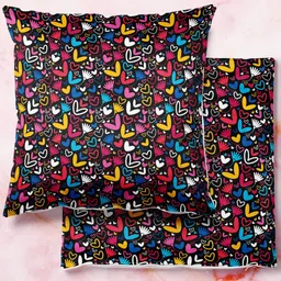 ArtzFolio Multicoloured Set of 2 Velvet Square Cushion Covers-21